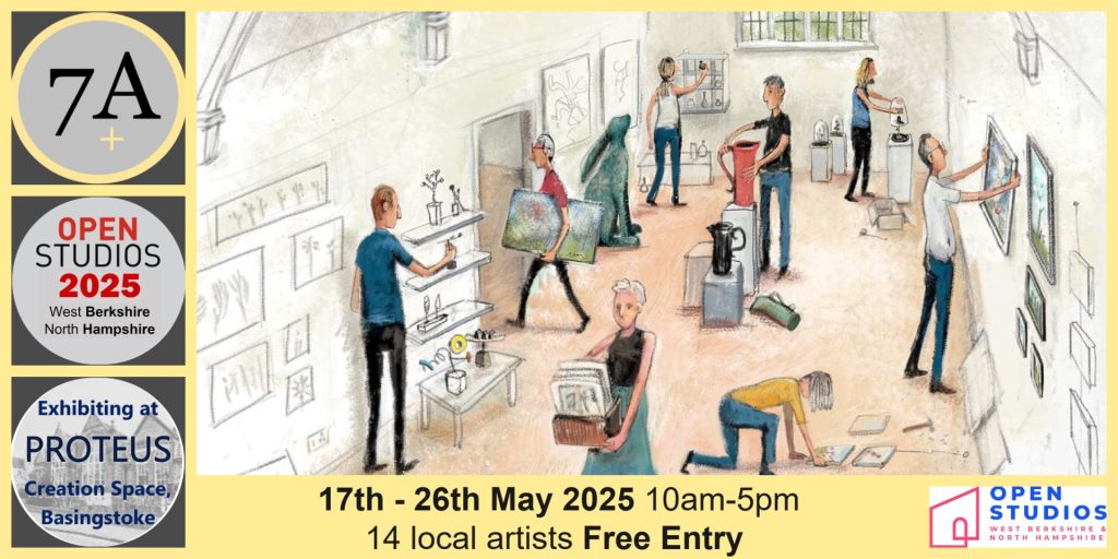 West Berkshire and North Hampshire Open Studios 7artists+ illustration of exhibition in gallery space